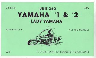 QSL CB Radio Card FL Florida St Petersburg Lady Yamaha Motorcycle