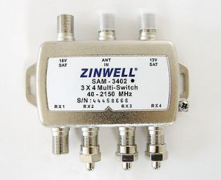 3X4 Multi Switch Quad Output LNB Zinwell SW34 2X4 SW24 SW34 Bell 