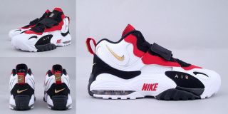 NIKE AIR MAX SPEED TURF WHITE RED GOLD MENS 525225 101 DEION 49ERS