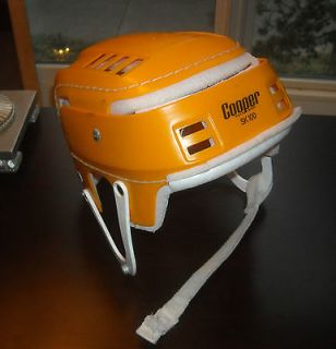 RARE Vintage COOPER SK 100 Hockey Helmet YELLOW Skateboard Hurling 