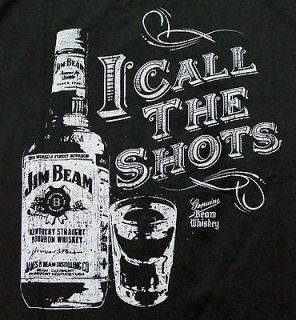Mens New Whiskey Jim Beam I Call The Shots LOGO T Shirt Black XL