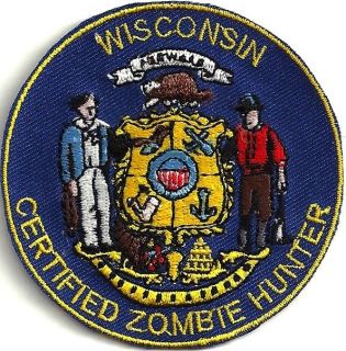 State of WISCONSIN CERTIFIED ZOMBIE HUNTER embroidered Shirt/Hat/Jack 