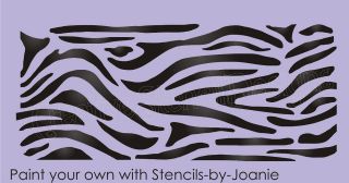 Zebra Stripe STENCIL Animal Safari Theme French Chic Shabby Wall Art 