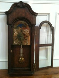 Pulaski Antique Grandmother Wall Clock with Pendulum 12.5 x 34