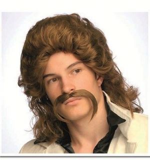 Bee Gees Lt. Brown Wig/Wigs with Mustache. EU Product Fancy   Party 