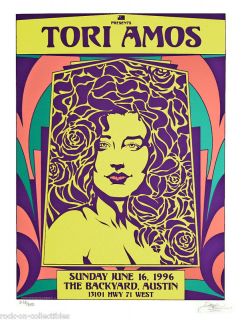 Tori Amos 1996 Austin Texas Concert Poster David Dean