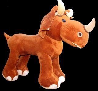 TRICERATOPS Plush RIDE ON DINOSAUR Toy LARGE 25 TALL with Matching 