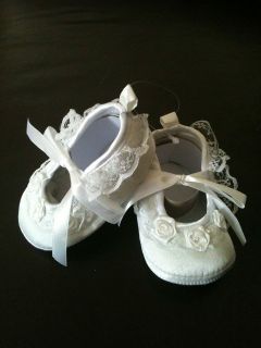 New Baby Girl Christening Shoes Booties White/Ivory Special Occasion 0 
