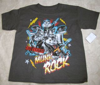 ALVIN and The CHIPMUNKS *Munk Rock* Charc Tee T Shirt sz 5/6