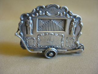 Dutch Silver (835) Miniature Amsterdam Barrel   Organ