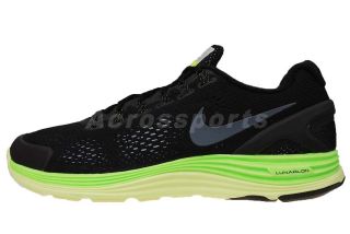 Nike Lunarglide 4 Shield Black Electric Green H2O Repel Running Shoes 