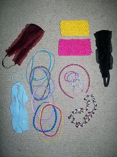 Lot of 25 Head Bands and Pony Tail Holdersalmo​st all NEW