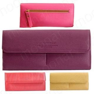 Women Pu Faux Leather Long Wallet Clutch Evening Bags Credit Card 
