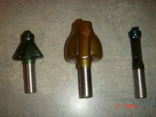   listed 3 router bits 1/2 in shank router bits 2 amana & 1 craftsman