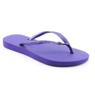 Havaianas Slim Crystal Glamour SW Womens Size 11 Purple Flip Flops 