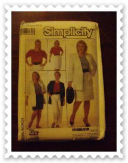 Vintage 80s Summer Wardrobe Pattern Drape Top Jacket Slim Skirt B43 