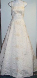 NWT Sz 10 ALLURE BRIDAL Ivory GOLD STAR GOWN $888