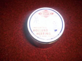 Vintage 8 oz. Imported Holland Herring in Wine Sauce Booth Foods Jar 