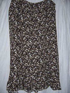 Christopher & Banks brown floral print skirt size 1X