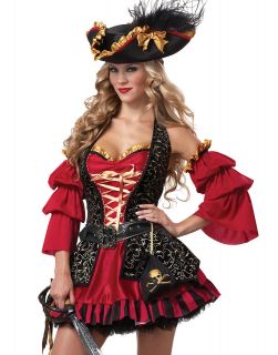 Sexy Spanish Pirate Swashbuckling Swashbuckler Womens Halloween 