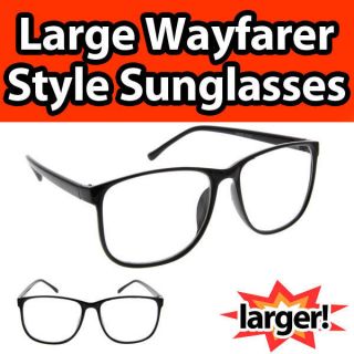   Wayfarer Style Clear Sunglasses Plastic Glasses Fashion Big Nerd Black