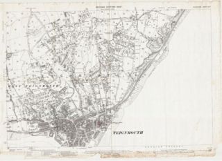 Teignmouth   old Devon map 110 7 1905