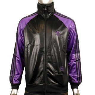 Mens Adidas Originals Chile 62 Colblo TT Black Purple Track Suit Top 