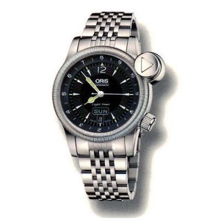   CROWN FLIGHT TIMER MENS STAINLESS STEEL CASE WATCH 635 7568 40 64 MB
