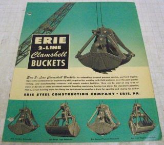 Erie ca. 1951   1952 2 Line Clamshell Buckets Brochure