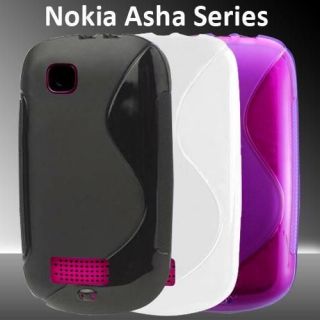 Line Grip Series Silicone Gel Case Skin Cover For Nokia Asha 200 