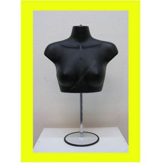   Female Upper Torso Mannequin Form W/ Metal Base   Countertop Display