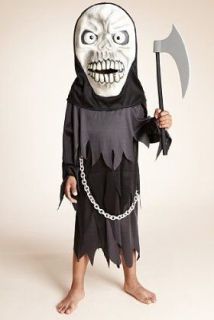 Grim Rock Reaper fancy dress up BNWT 3 12yrs Halloween Boys 