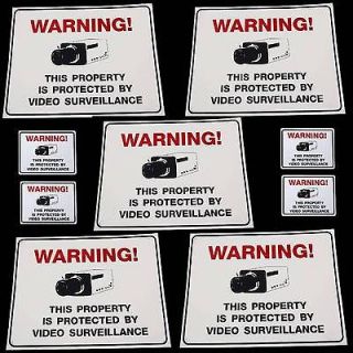 LOT STORE SECURITY CAMERA SYSTEM WARNING SIGNS+STICKERS