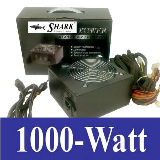 New SHARK® 1000W ATX12V EPS12 Silent Fan PC Power Supply PSU SATA 