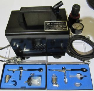   KIT + AIRBRUSH COMPRESSOR AIR BRUSH WITH EU 2 PIN PLUG + CARRY CASE