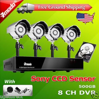   Channel DVR 4 CCD Sensor Security Surveillance Camera System 500GB HD