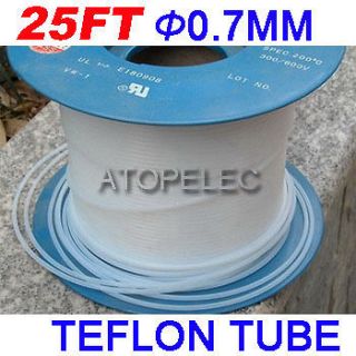 25ft Teflon Tubing Tube Inner_0.7mm Outer_1.0mm