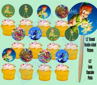   Pan Tinkerbell Captain Hook Neverland Cupcake Picks Cake Toppers  12