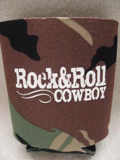 Rock and Roll Cowboy Camo Drink Holder or Beer Koozie NWOT