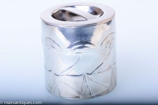   Co Tudric Pewter Cylindrical Box & Cover by Archibald Knox, Circa 1903