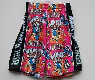 FLOW SOCIETY MONSTER LAX LACROSSE SHORTS NWT