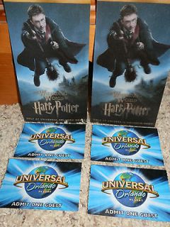 Four (4) 1 Day/ 1 Park Universal Studios Orlando Tickets & (2) Harry 
