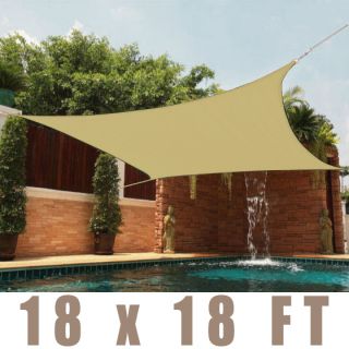   Feet Square UV Heavy Duty Sun Shade Sail Patio Cover New Sand Canopy
