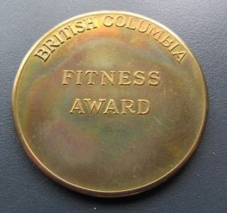 FITNESS AWARD PROVINCE OF BRITISH COLUMBIA CANADA RAINBOW TONED MEDAL 