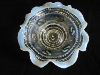   Glass White Opalescent Bowl   Candy   Dish 107 Years Old RARE