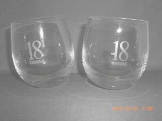 Chivas Regal 18 Year Old Logo Roly Poly Wobbly Fine Crystal Glasses 