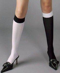 Music Legs Contrasting 2 Tone Jester Knee Highs O/S