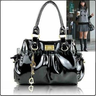 Fashion Women Bright Soft Patent Leather PU Handbag Tote Bag Sathchel 