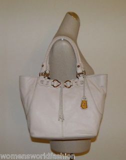 New w/ Tag Cole Haan White Leather McKenzie Serena Tote Handbag Bag 