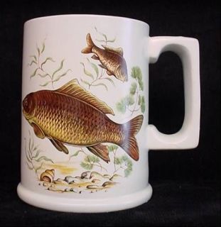 Vintage Arthur Wood Brown Trout Fish Tankard Stein Mug